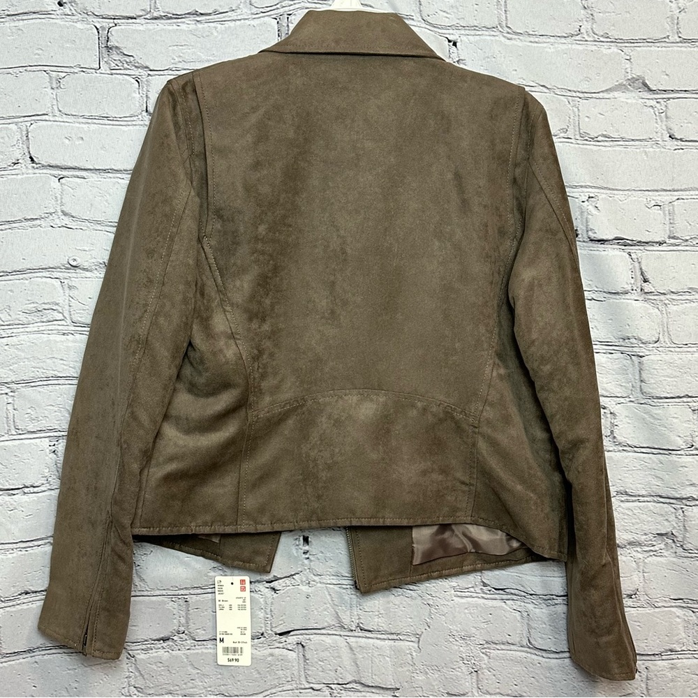 NWT Uniqlo Suede Moto Jacket - Picture 11 of 11